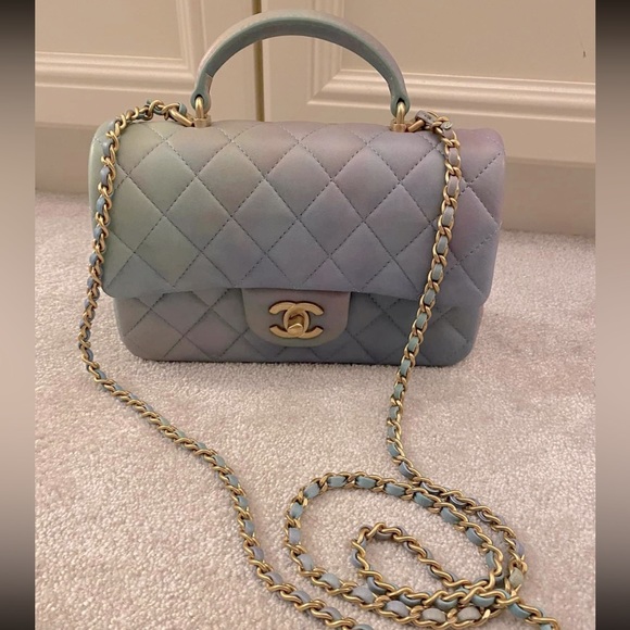 22P mini flap bag with handle Ombré - Picture 5 of 8